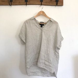 TAHARI 100% linen top